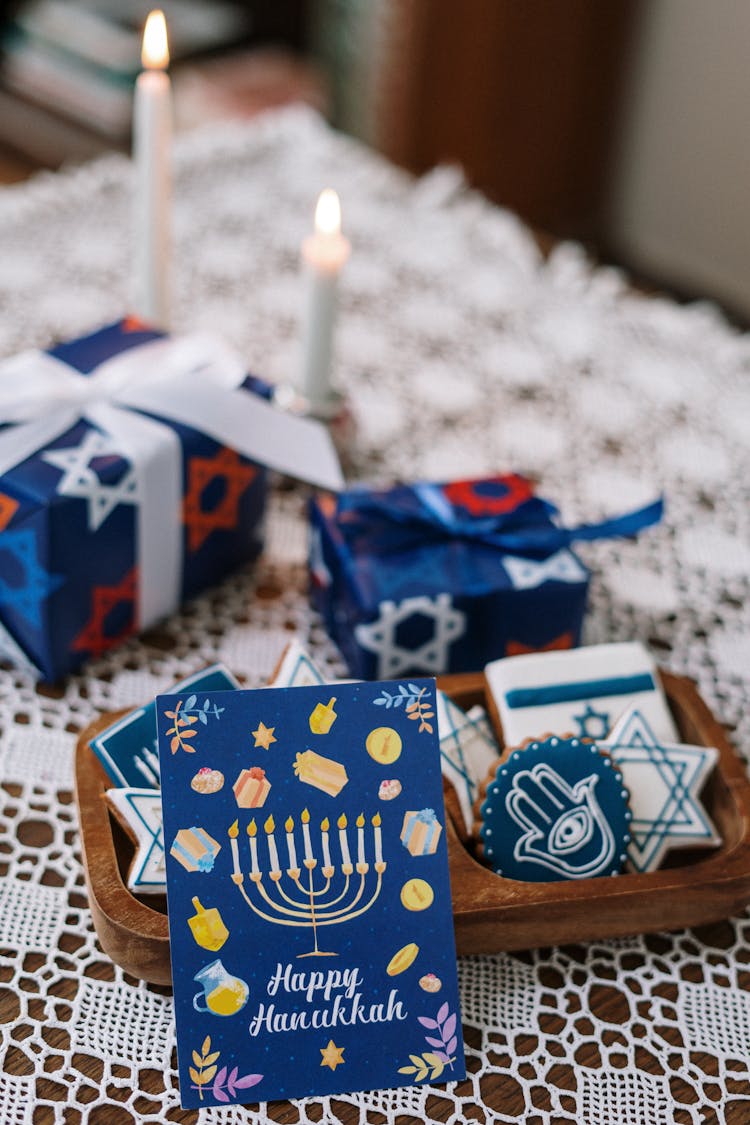 Gifts And Cookies For Hanukkah