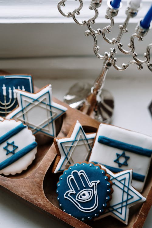 Free Cookies for Hanukkah Stock Photo