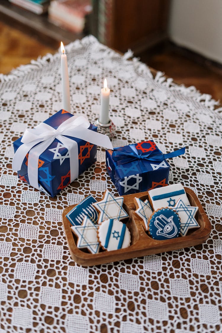 Gifts And Cookies For Hanukkah