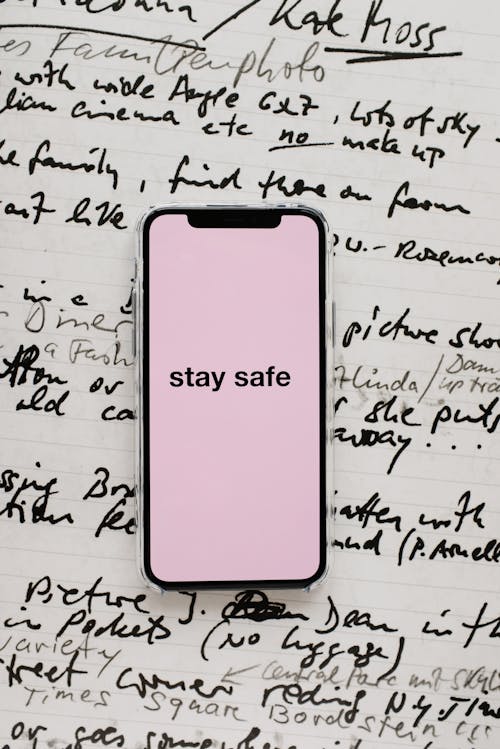 Smartphone With Stay Safe On Screen