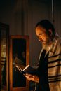 Bearded Man Reading a Book