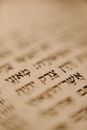 Close Up of a Book in Hebrew