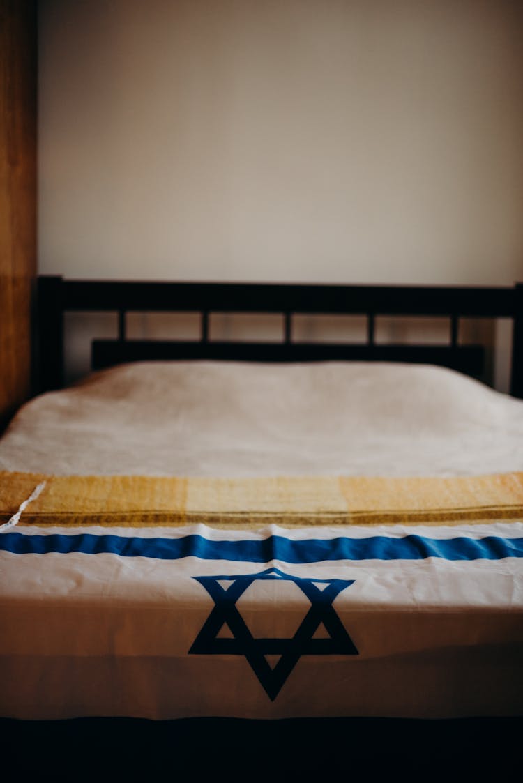 Israel Flag On A Bed