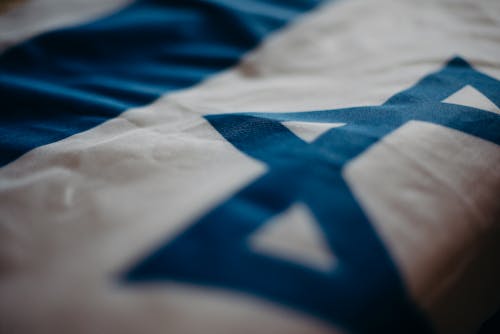 Close Up of the Flag of Israel
