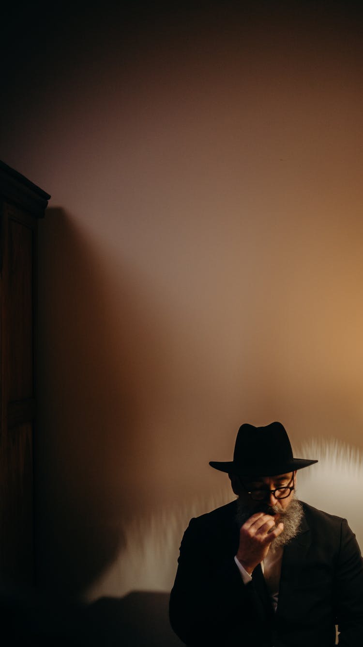 Photo Of An Old Man Wearing Fedora Hat