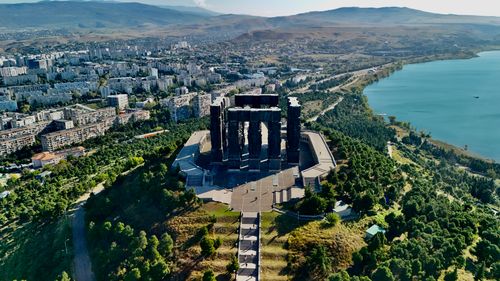 Free Explore the stunning aerial view of the Chronicle of Georgia near Tbilisi, captured under a bright sky. Stock Photo