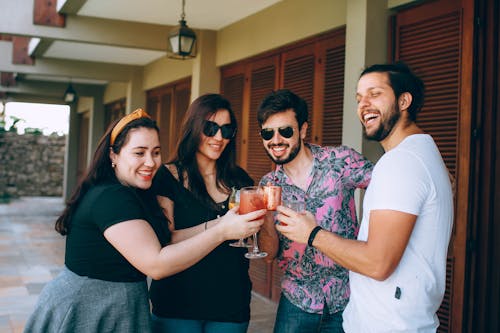 Group Of People Having Drinks