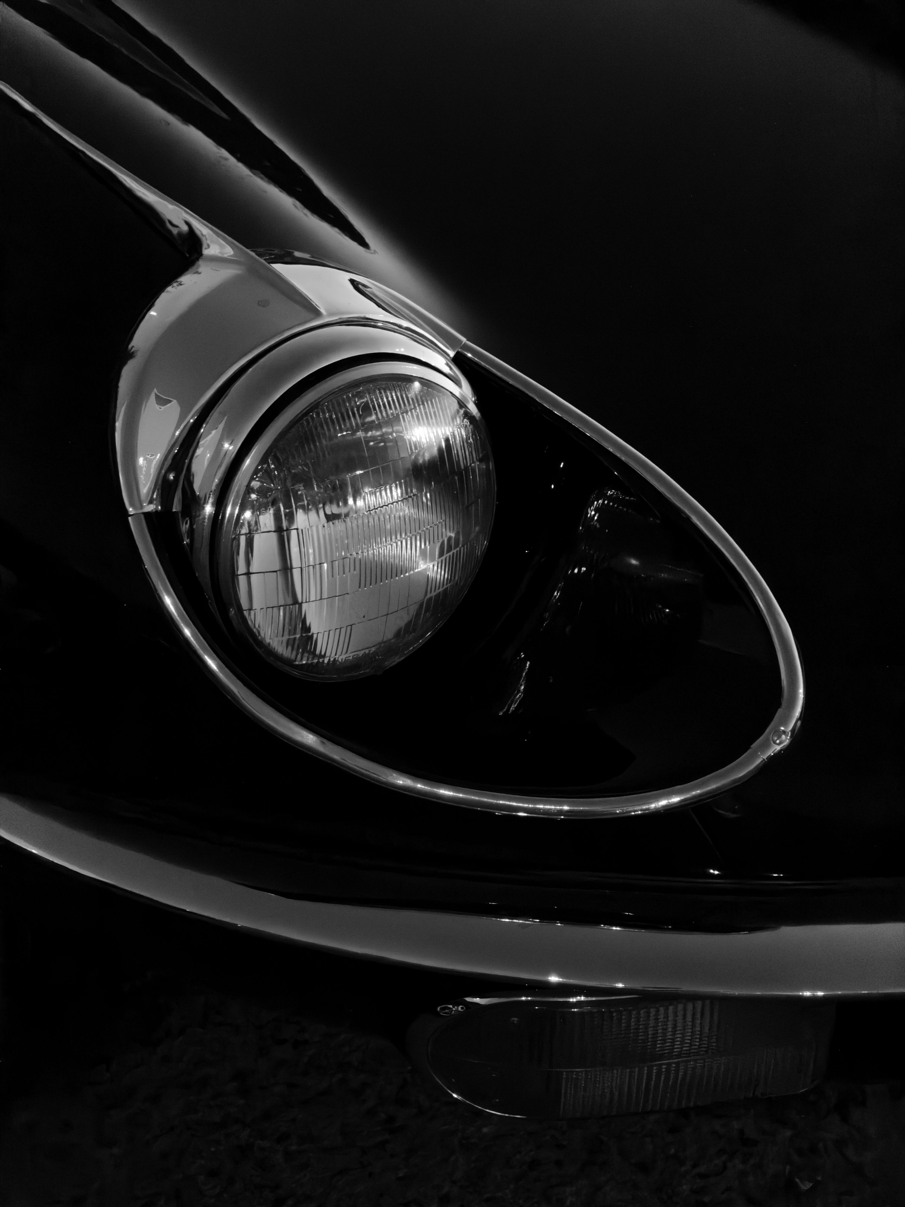 Primer Plano De Los Faros Delanteros Del Jaguar E Type Clásico En ...
