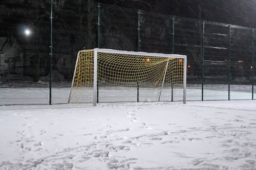 A Soccer Goal with Snow