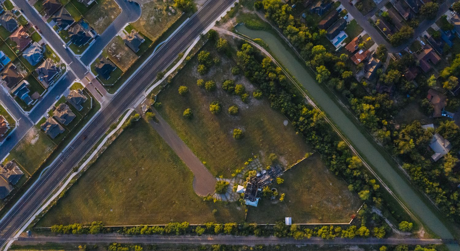 Aerial view of Texas property