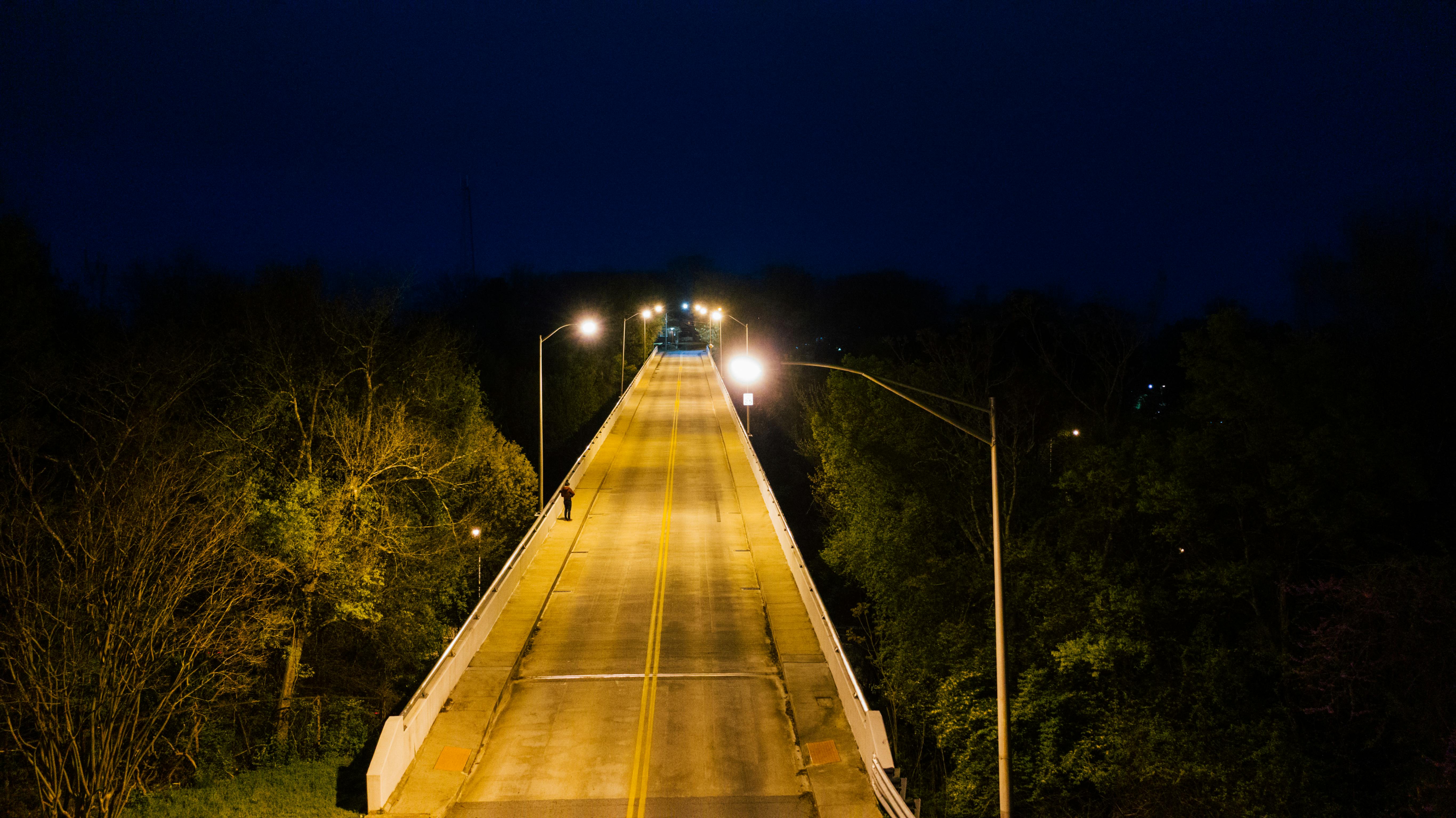 Bird's Eye View Of An Empty Road During Evening · Free Stock Photo