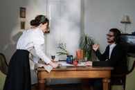 Couple at Dinner Table