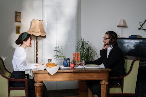 Couple at Dinner Table