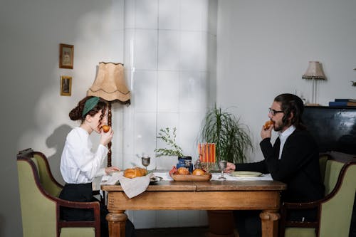 Couple Having Traditional Jewish Food