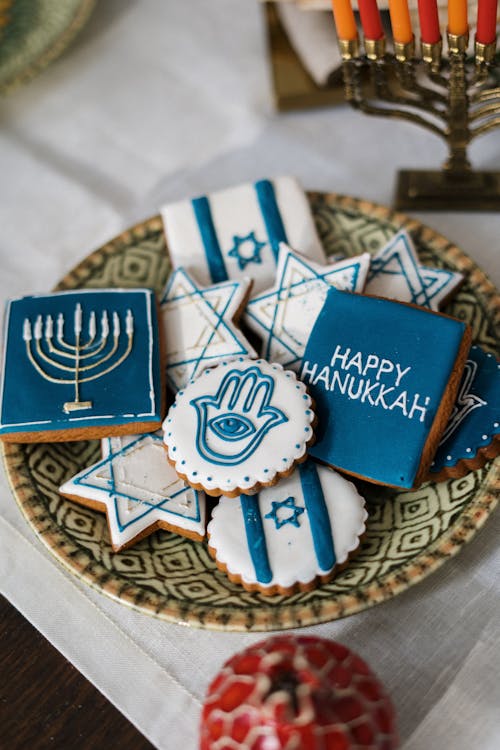 Free Cookies for Hanukkah Stock Photo