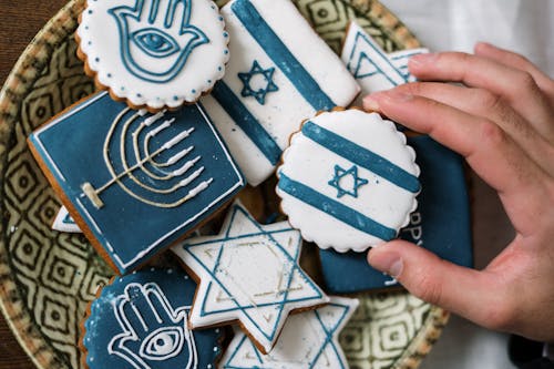 Free Cookies for Hanukkah Stock Photo