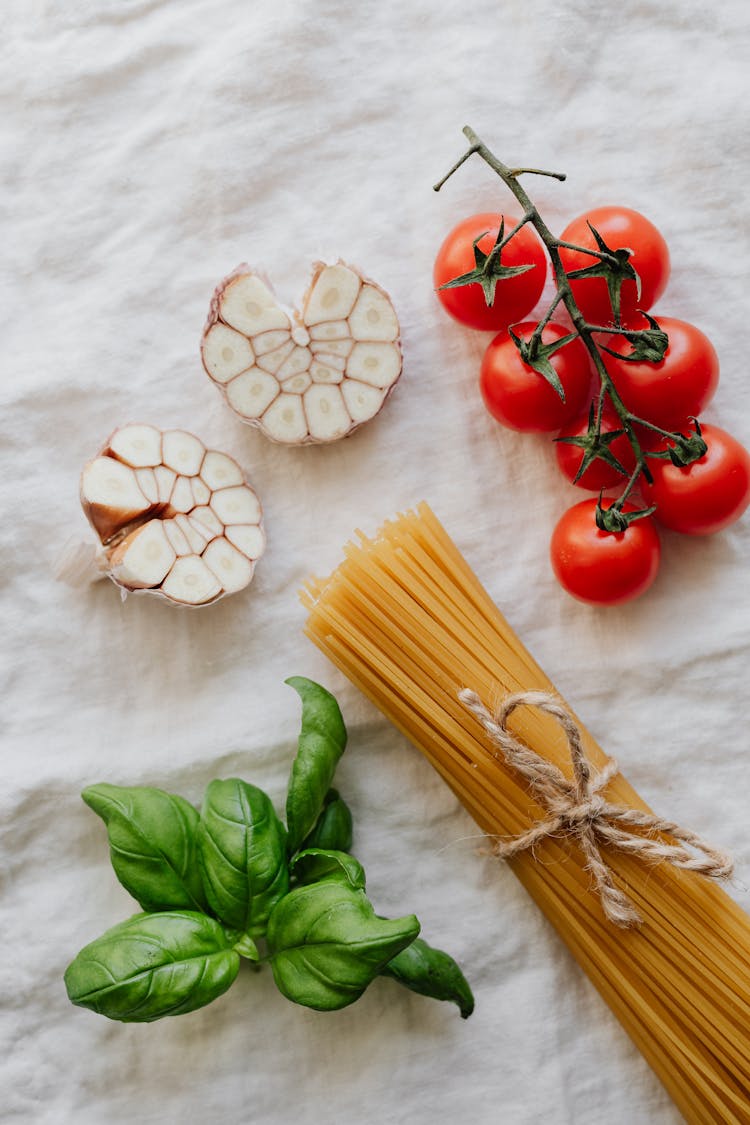 Photo Of Garlic Beside Pasta