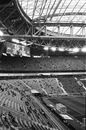 Rows of seats in large sports arena