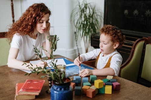 Mother and Son Painting