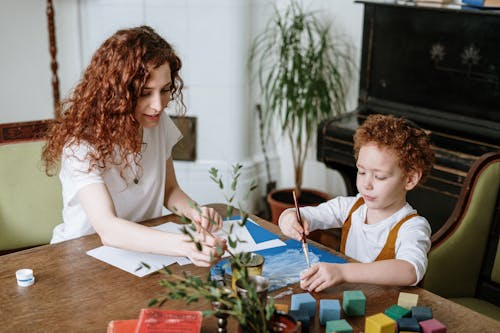 Mother and Son Painting