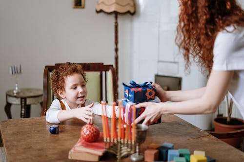 Free Boy Receiving Gifts Stock Photo