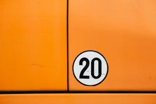 Number 20 On Orange Background