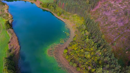 無人機相機, 藍色的湖泊 的 免費圖庫相片