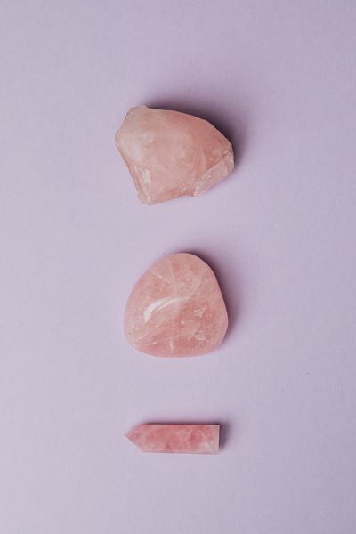 Rose quartz crystals
