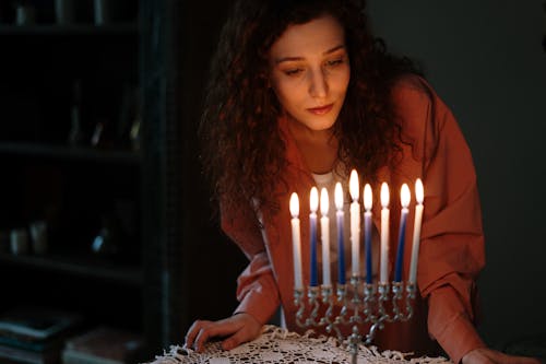 hanukkiah, 光明節, 光明節快樂 的 免費圖庫相片