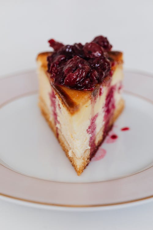 Piece of delicious berry cheesecake