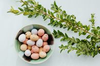 Easter Eggs in a Ceramic Bowl