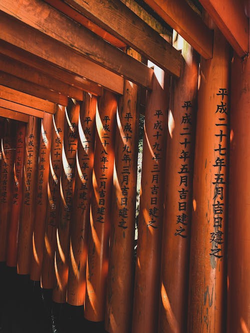 Old wooden oriental construction in shrine