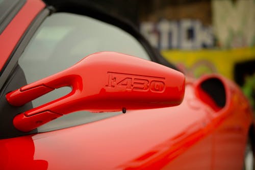 Red Ferrari 430 Coupe Side Mirror