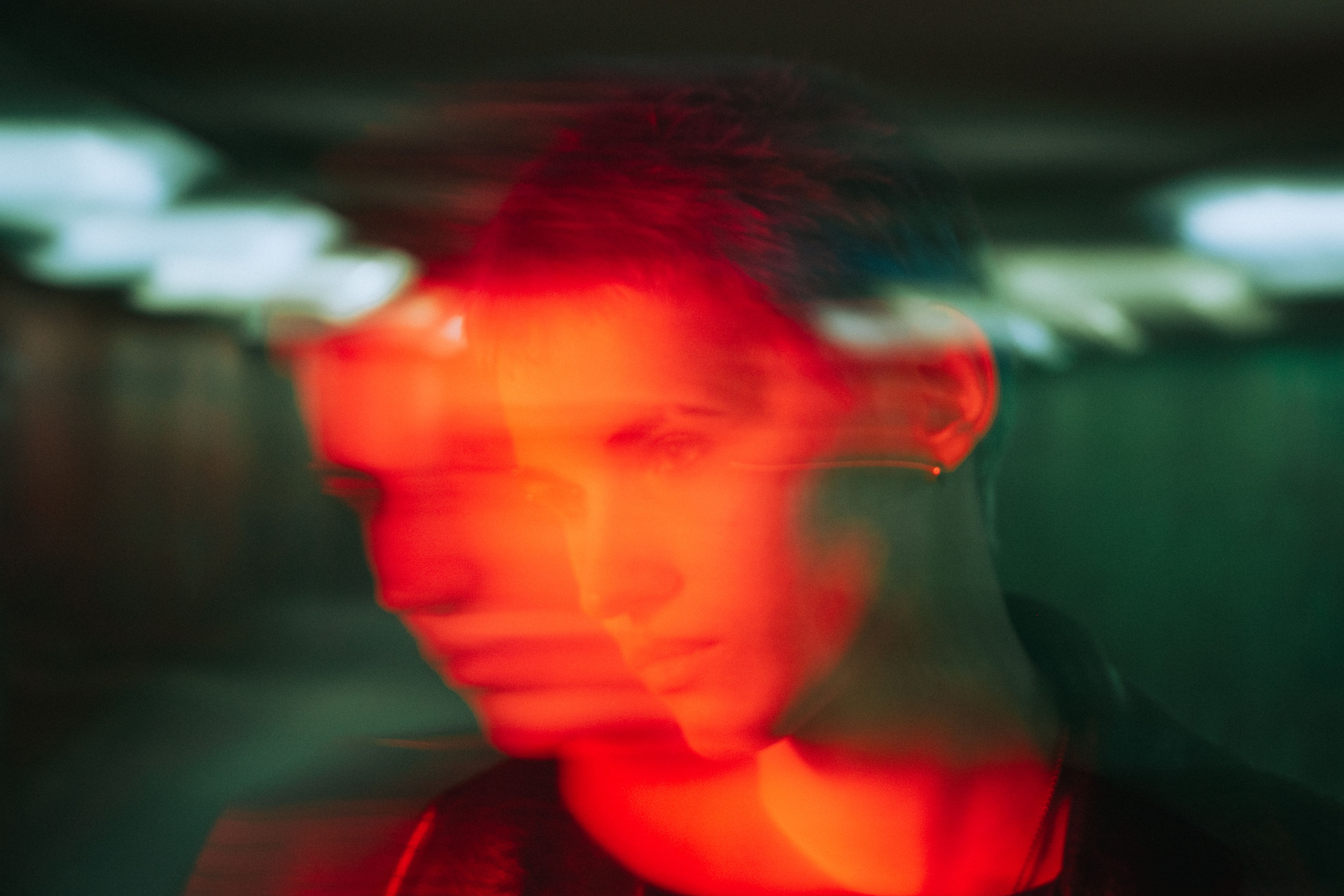 Abstract Portrait with Red Motion Blur Effect · Free Stock Photo