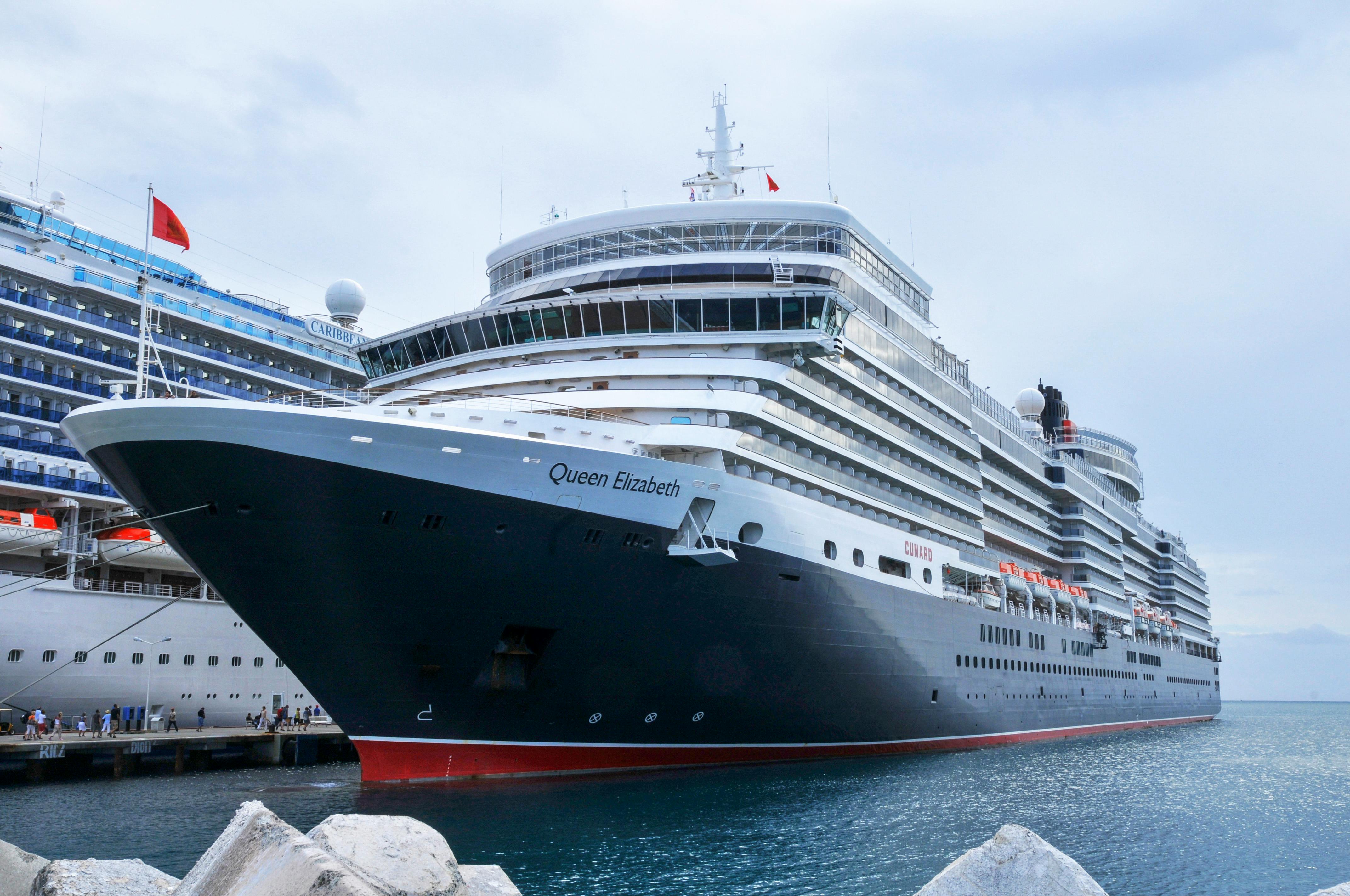 White And Black Cruise Ship On Sea Free Stock Photo