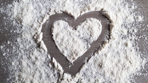 Free stock photo of blanc, en forme de coeur, farine Stock Photo