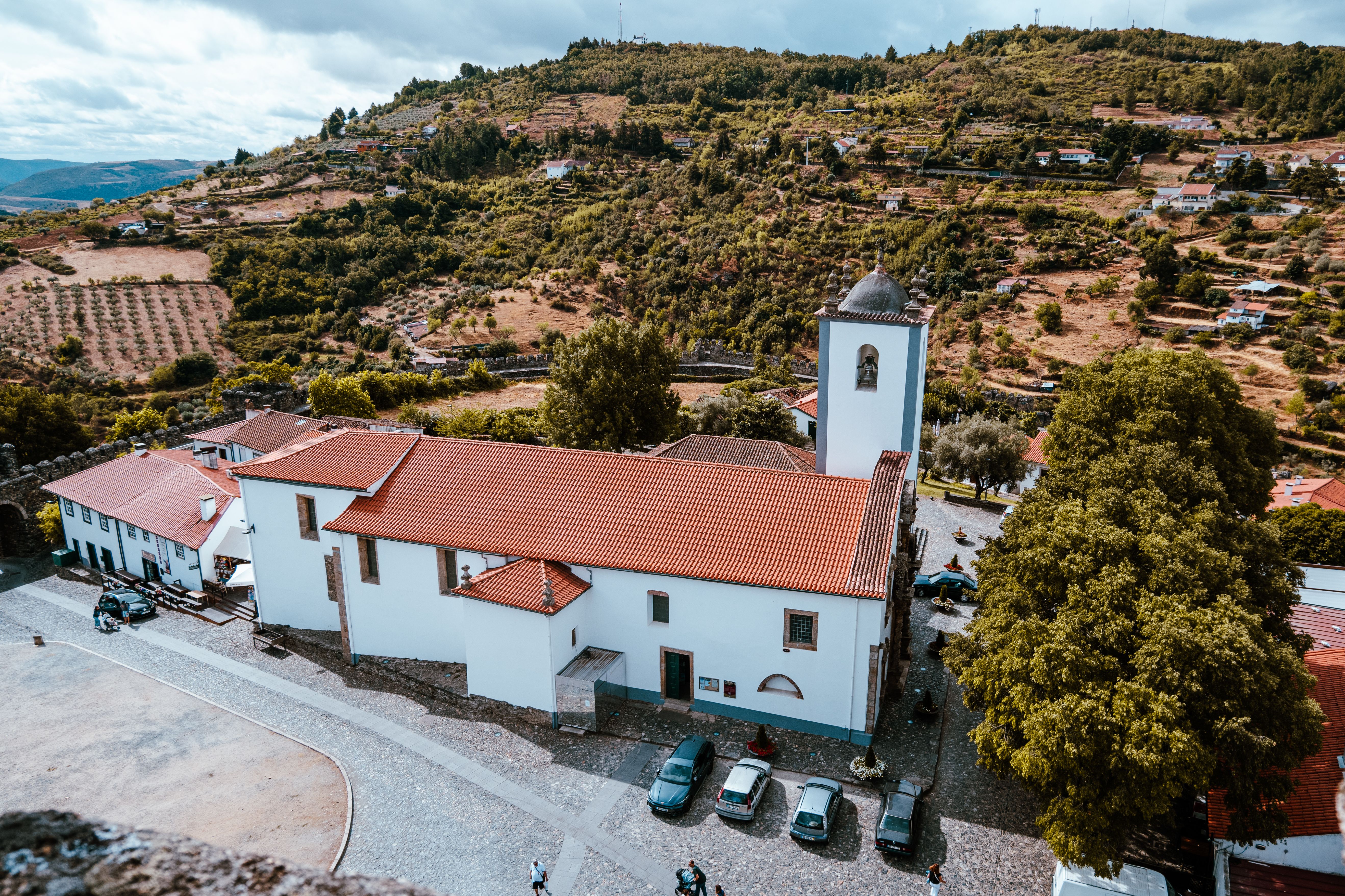 Aerial View of Historic Church in Braganza, Portugal · Free Stock Photo