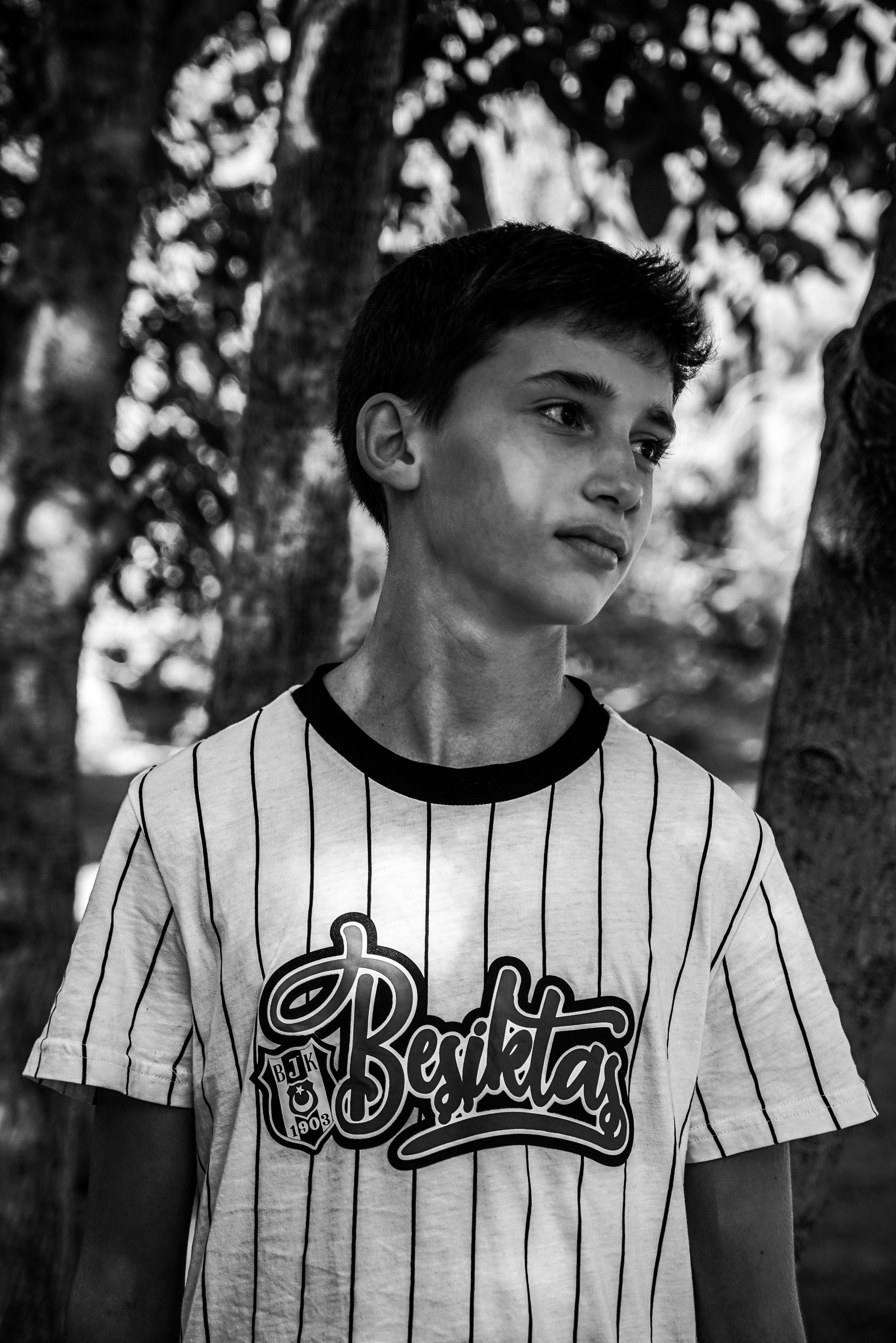 Black and White Portrait of a Teenage Boy · Free Stock Photo