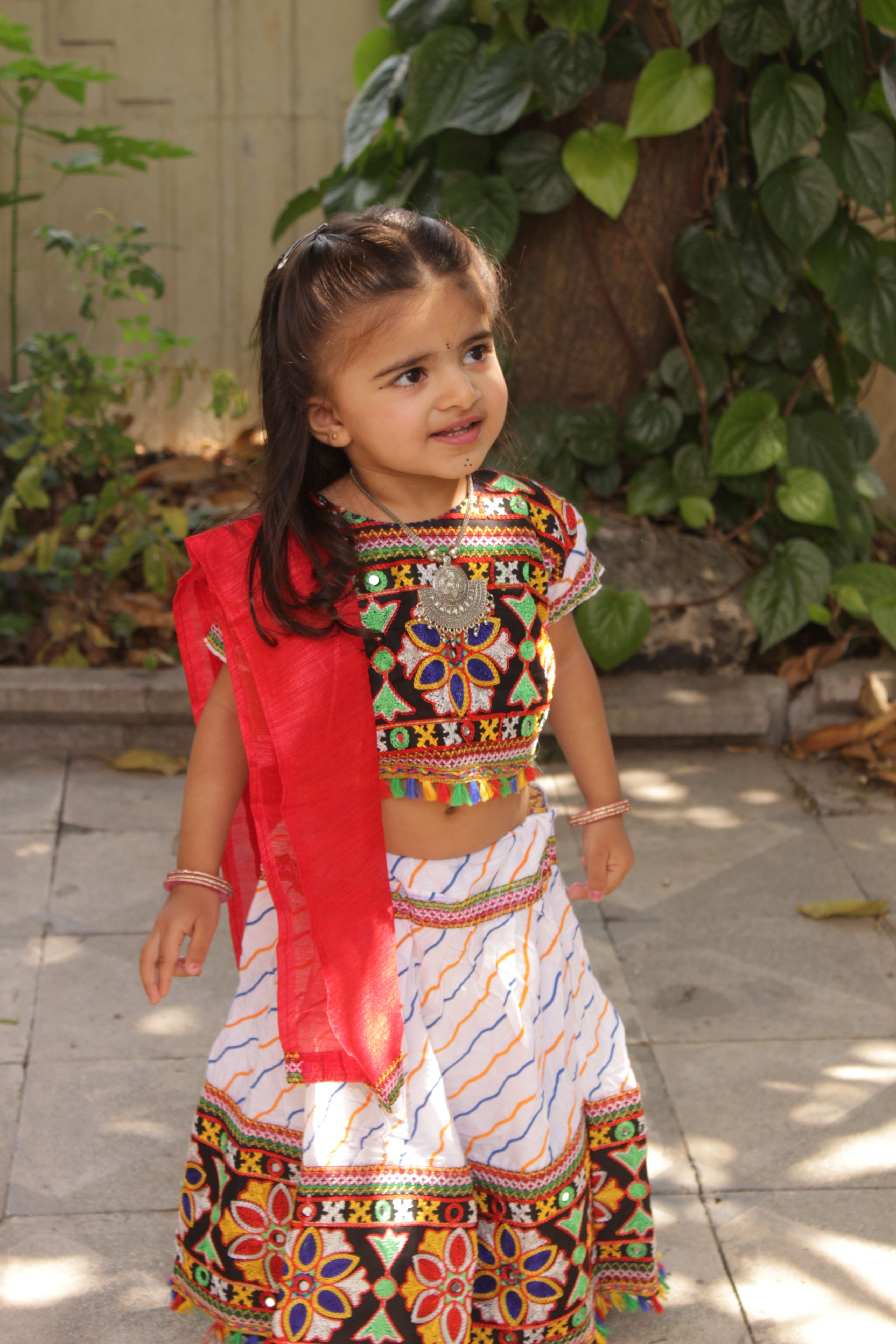 Little Girl in Traditional Indian Attire Outdoors · Free Stock Photo