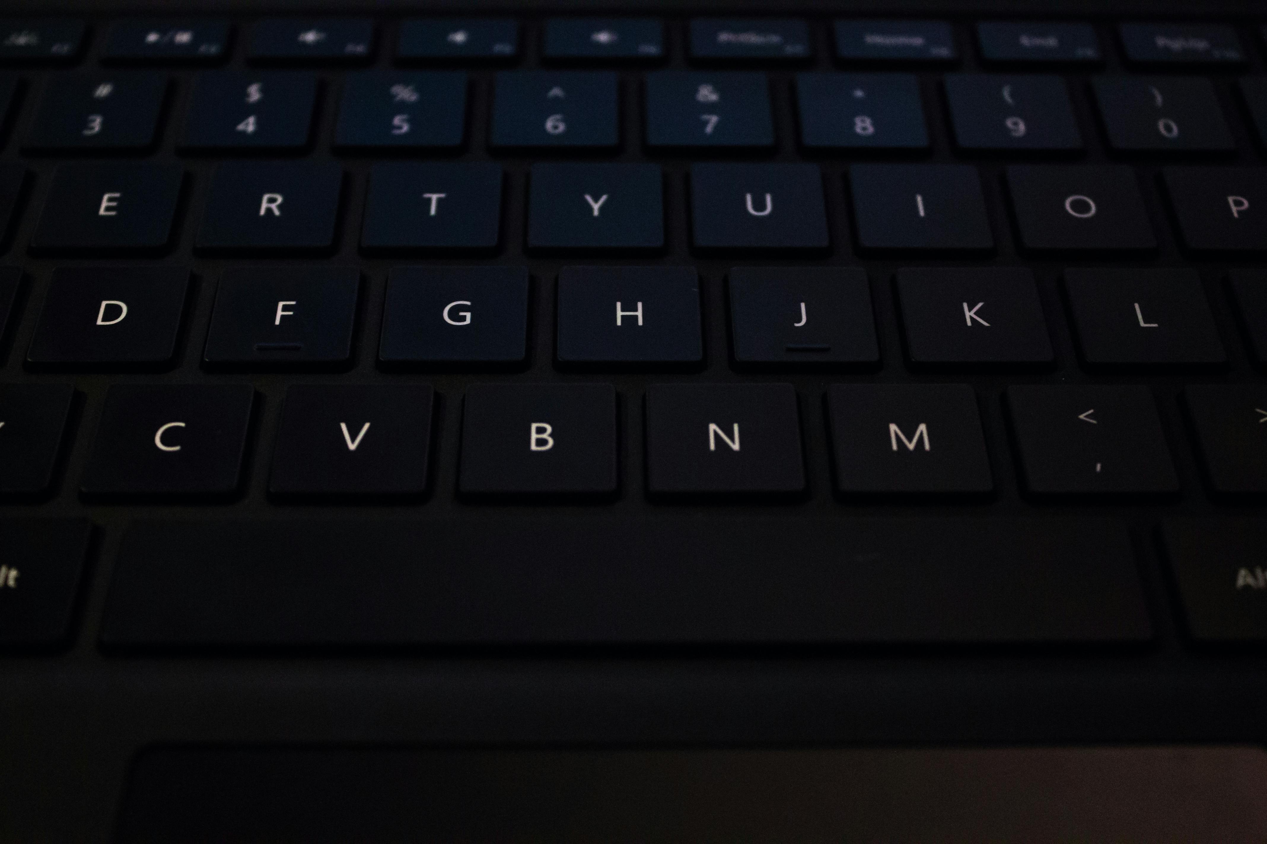 Free stock photo of illuminated, keyboard, surface pro