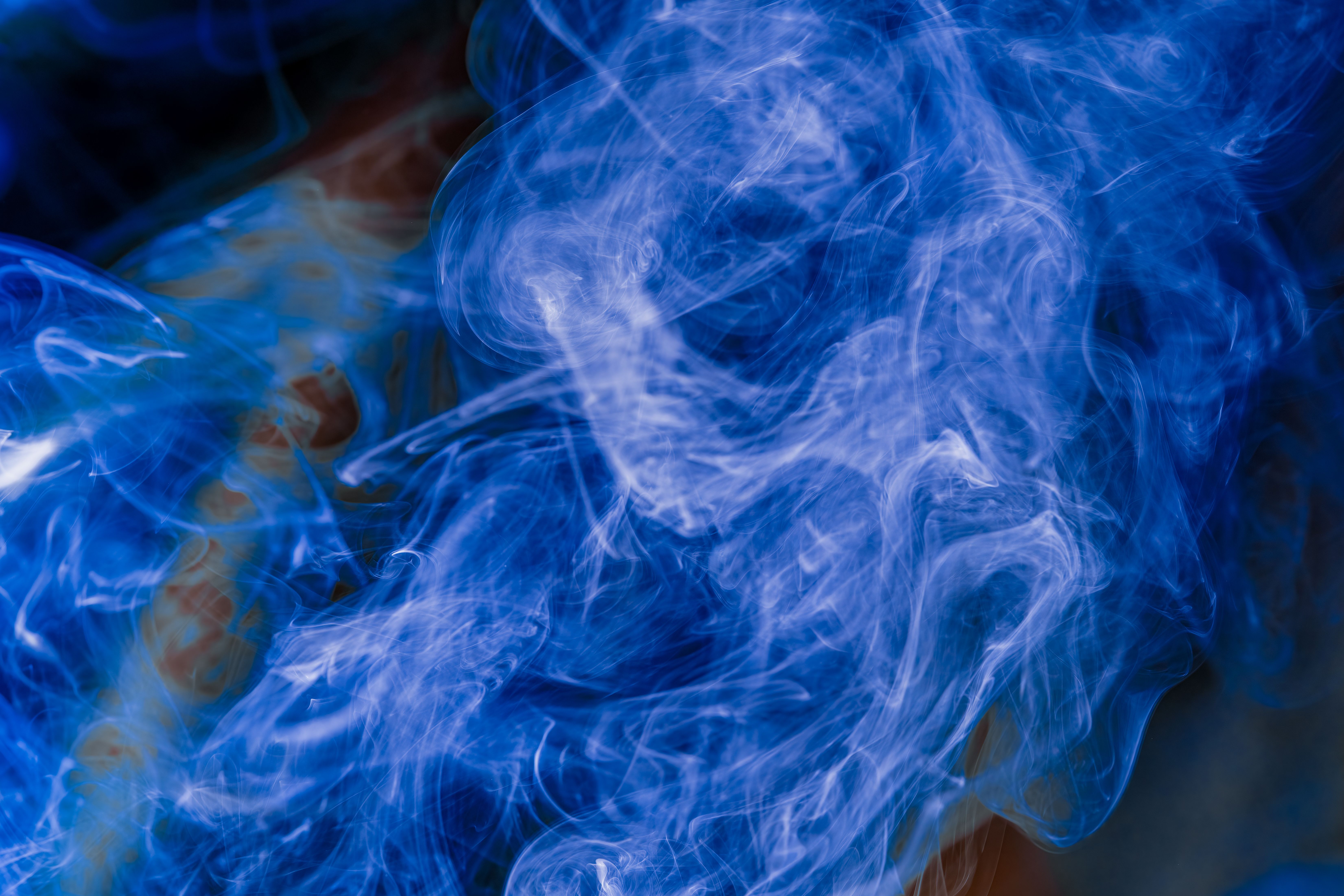 Abstract Blue Smoke Swirls with Dark Background · Free Stock Photo