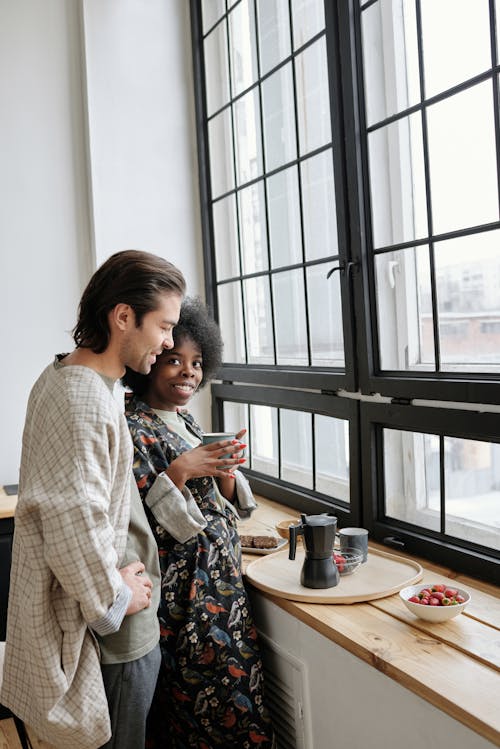 Free Happy Couple Having Breakfast Stock Photo