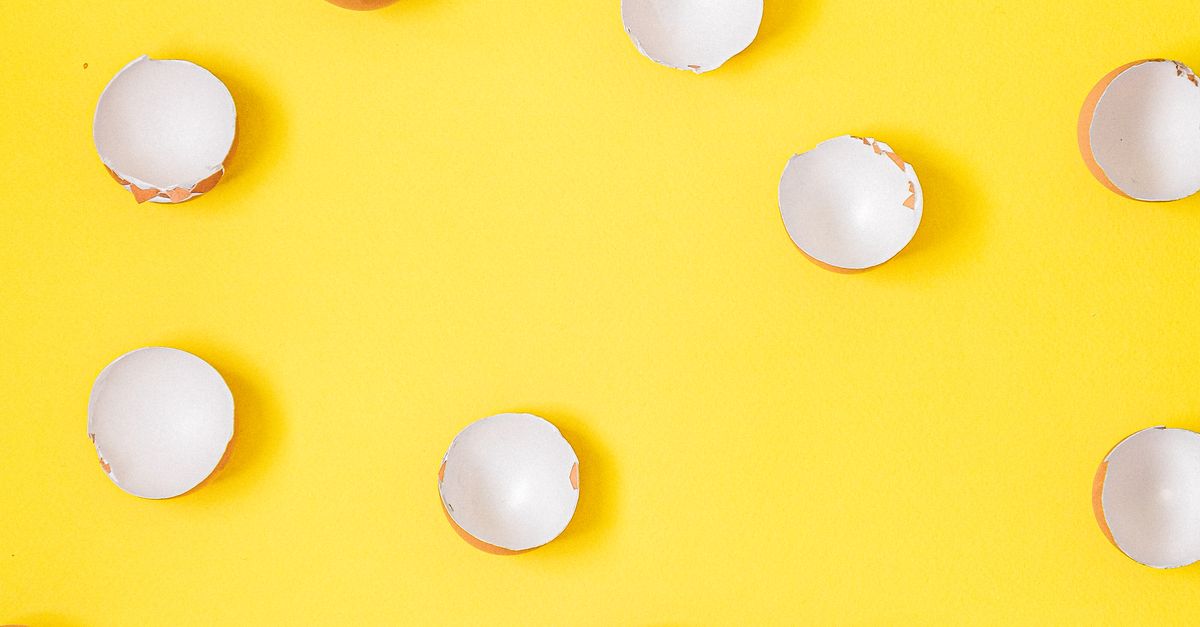 Eggshells on a Yellow Background 路 Free Stock Photo