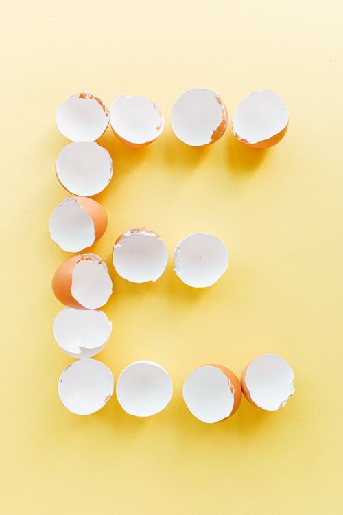 Free Eggshells in the Shape of an E Stock Photo