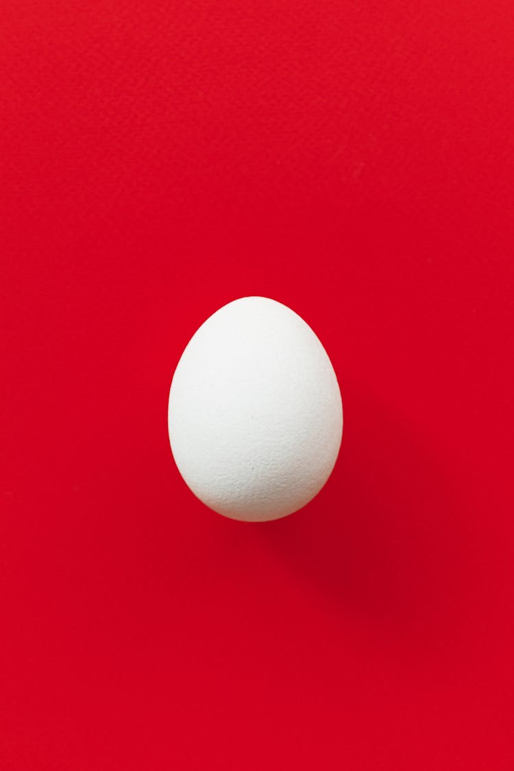 Egg On A Red Background