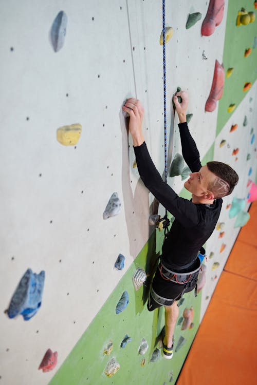 Man Doing Wall Climbing