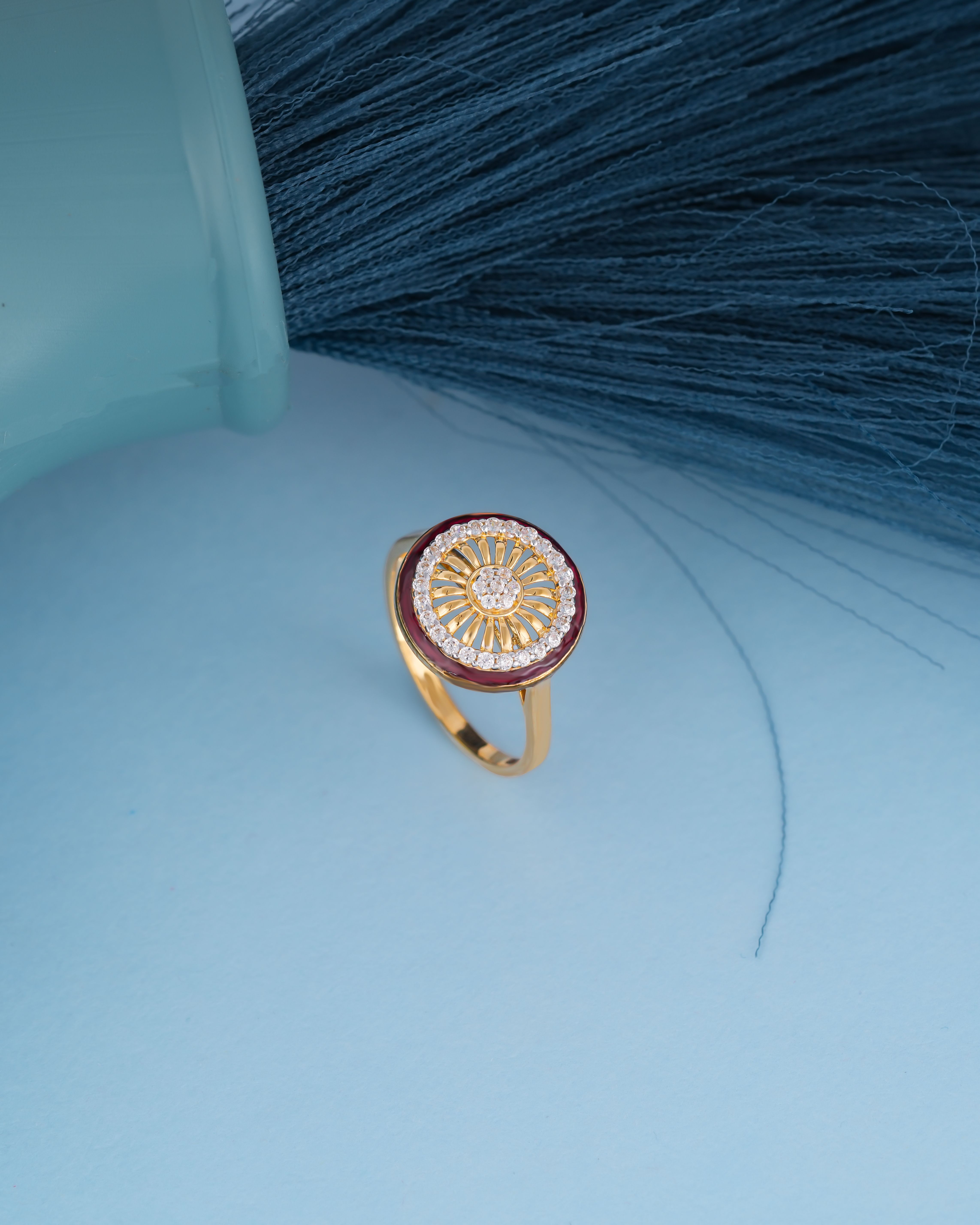 Elegant Gold Ring on Minimalist Blue Background · Free Stock Photo