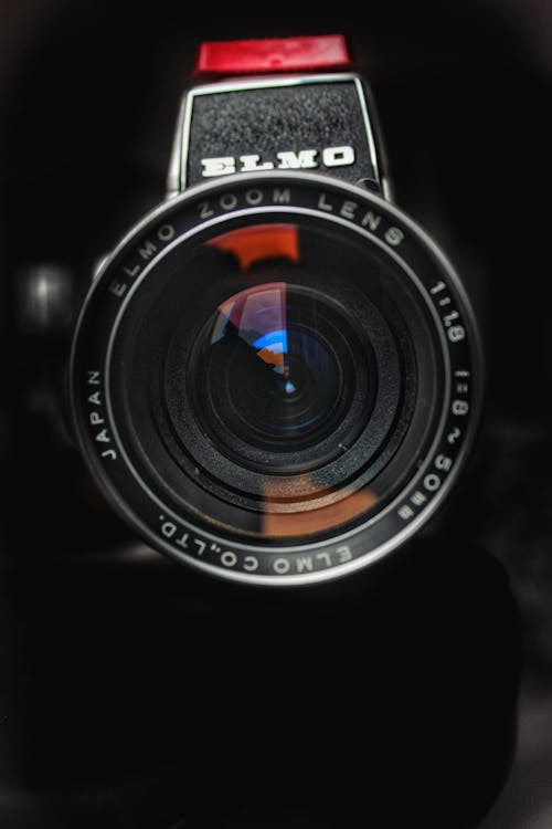 Black Camera Lens in Close-up View