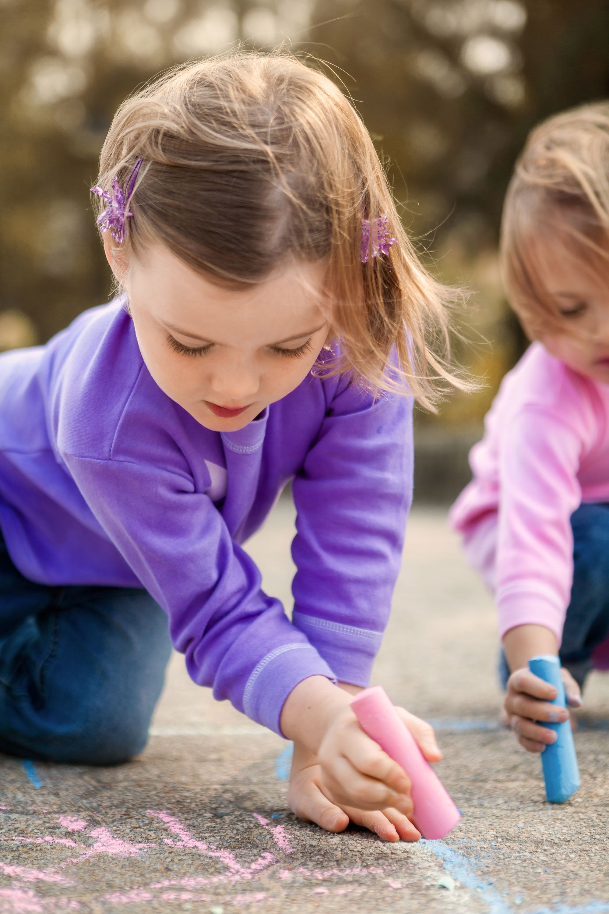 Children Drawing with Chalk in Hong Kong Park · Free Stock Photo