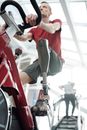 Man Excercising in Gym